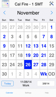 ShiftCal on iPhone