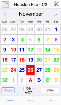 ShiftCal on iPhone