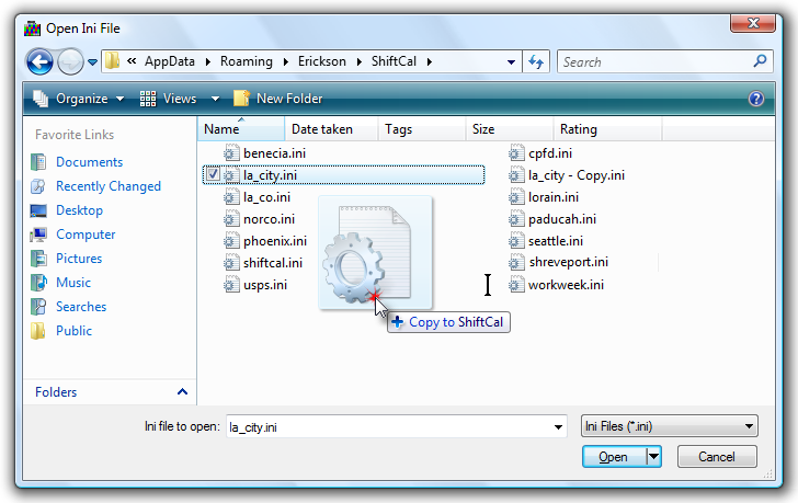 Creating a copy by dragging the file