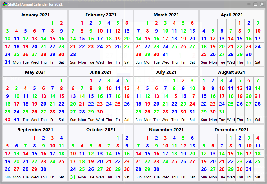 Annual Calendar for Your Fire Dept.