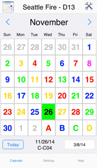 ShiftCal on iPhone